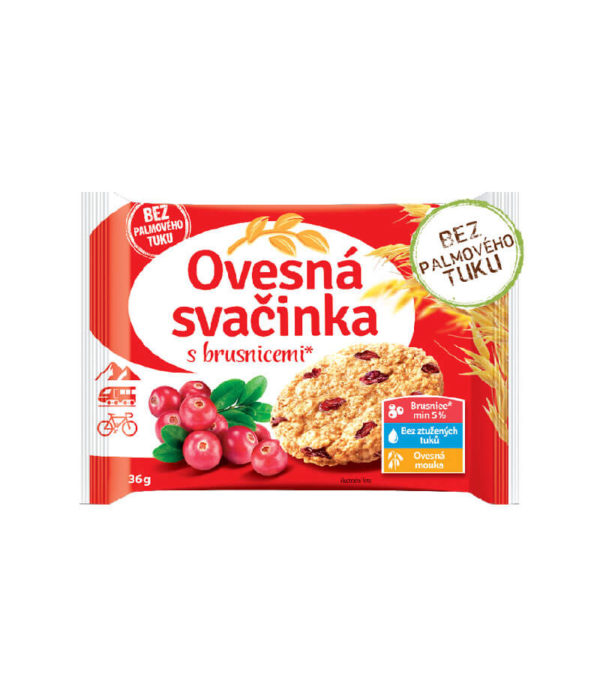 Ovesna Svacinka Bez palmového tuku s brusnicemi